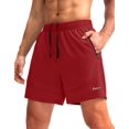 thumbnail image 1 of Pantalones cortos para correr Pudolla para hombre, entrenamiento, atlético, rojo, XS, 1 of 7