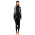 thumbnail image 2 of IBTOM CASTLE Womens Muslim Islamic Long Sleeve Burkini Swimsuits Swimwear Modest Hijab Top+Pants Rashguard Full Cover Floral Bathing Suit 3XL Black + White Plaid, 2 of 8