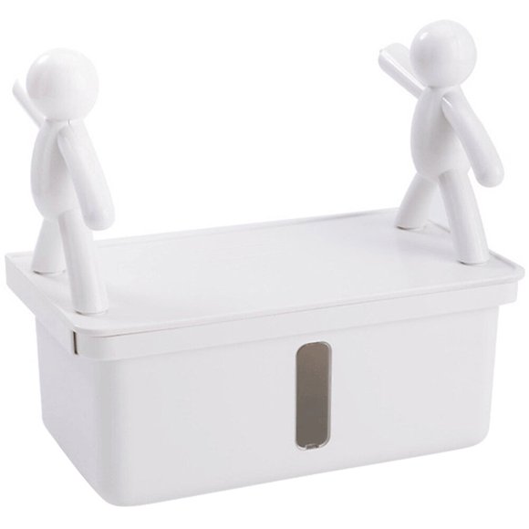KAKOWELY Caja de pañuelos de pared, contenedor de servilletas, estuche de pañuelos, soporte de almacenamiento de pañuelos de pared
