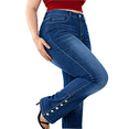 thumbnail image 4 of QERINTE Womens Plus Size bootcut Jeans High Waisted Stretchy Jeans Curvy Embroidered, 4 of 7