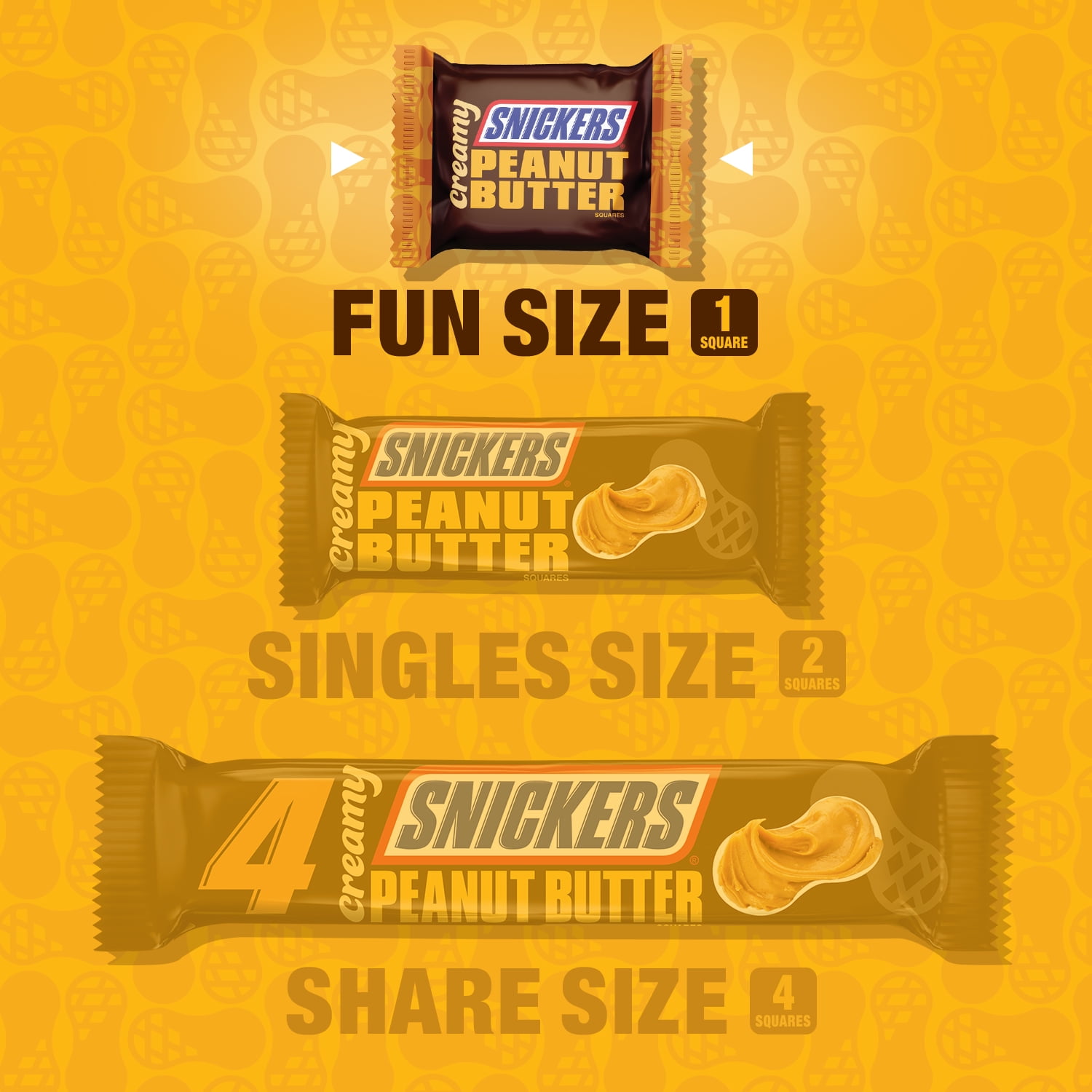 Snickers Creamy Peanut Butter Fun Size Square Candy Bars, 7.7 Oz