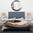 thumbnail image 3 of Designart "Swirling Black and Gold Creation V" Abstract Spirals Bedding Covert Set - Modern Black Abstract Bed Set With 2 Shams, 3 of 6