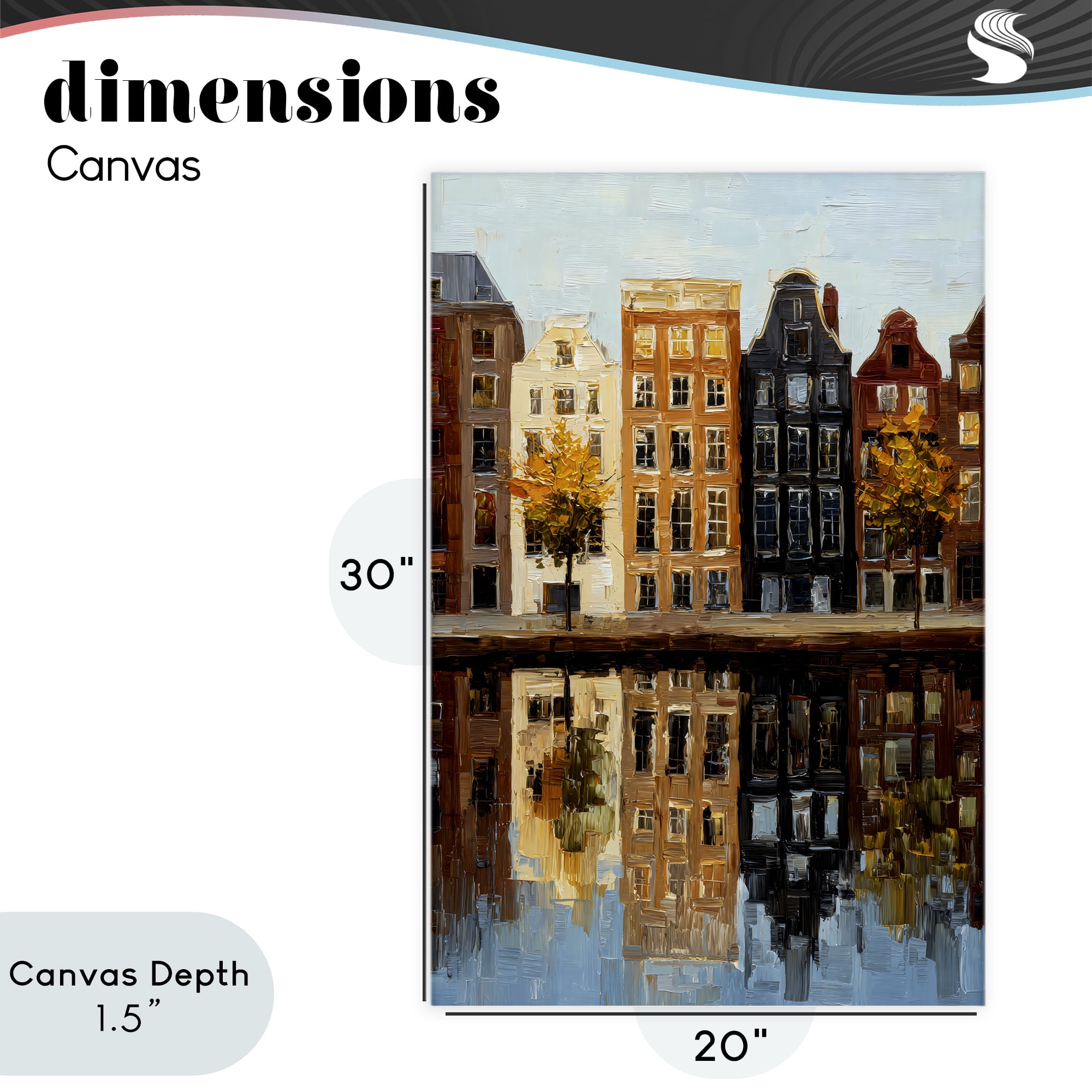 Stupell Industries City Reflection over Canal Canvas Wall Art, design by Petal Prints Design