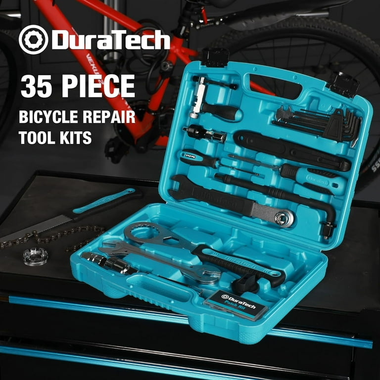 DURATECH 35-Piece Bicycle Tool Set, Repair Kit with Carry Case