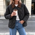 thumbnail image 6 of Xdegoge Quilted Barn Jacket for Women Lightweight Corduroy Collar Button Front Puffer Jacket Fall Winter Casual Outerwear with Pockets Black XL, 6 of 9