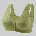 thumbnail image 2 of UngA Soft Bralettes for Women No Underwire Front Closure Comfort Senior Wireless Snap Closing Bra Green,40, 2 of 4