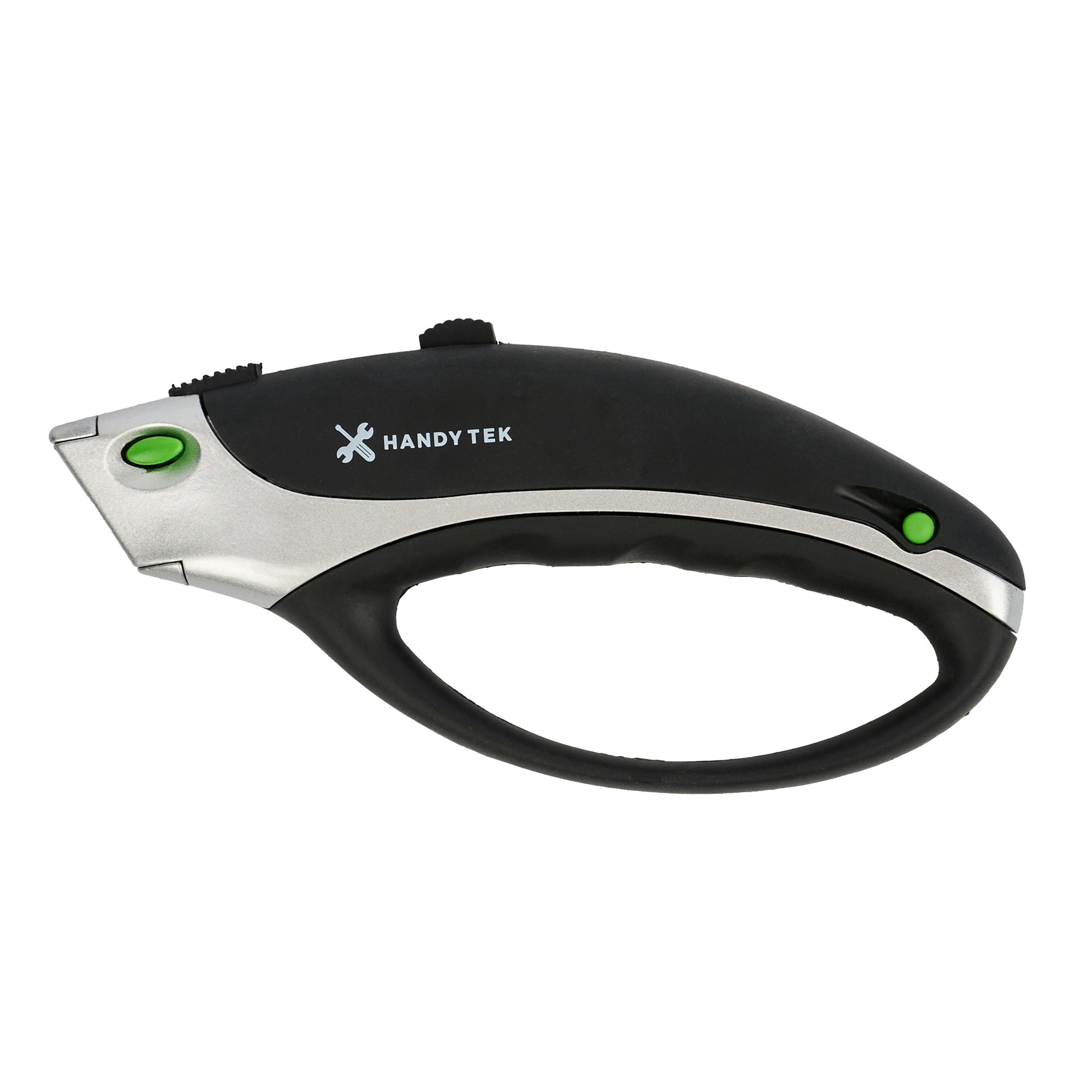 Restaurantware-Handy Tek Quick Change Blade Razor Knives, 6 Retractable Carpet Cutters - Includes 24 Sharp Blades, 19mm Wide, Black Zinc Utility Knives, With 4-Position Locking, Soft Grip