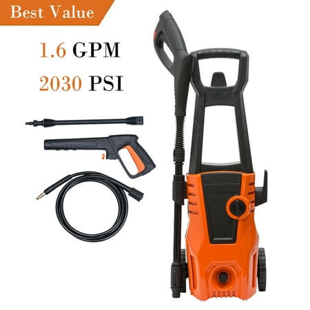 Zimtown 2030PSI Electric High Pressure Washer, Jet Water Washing Power Pressure Sprayer Cleaner Machine with Wash Brush and Hose Nozzle for Cleaning (Best Water Pressure For Home)