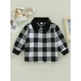 thumbnail image 2 of Bagilaanoe Toddler Baby Boy Shirts Jacket Plaid Long Sleeve Button-Down Shacket Coat with Pockets 18M 24M 3T 4T 5T 6T Kids Fall Casual Outwear, 2 of 8