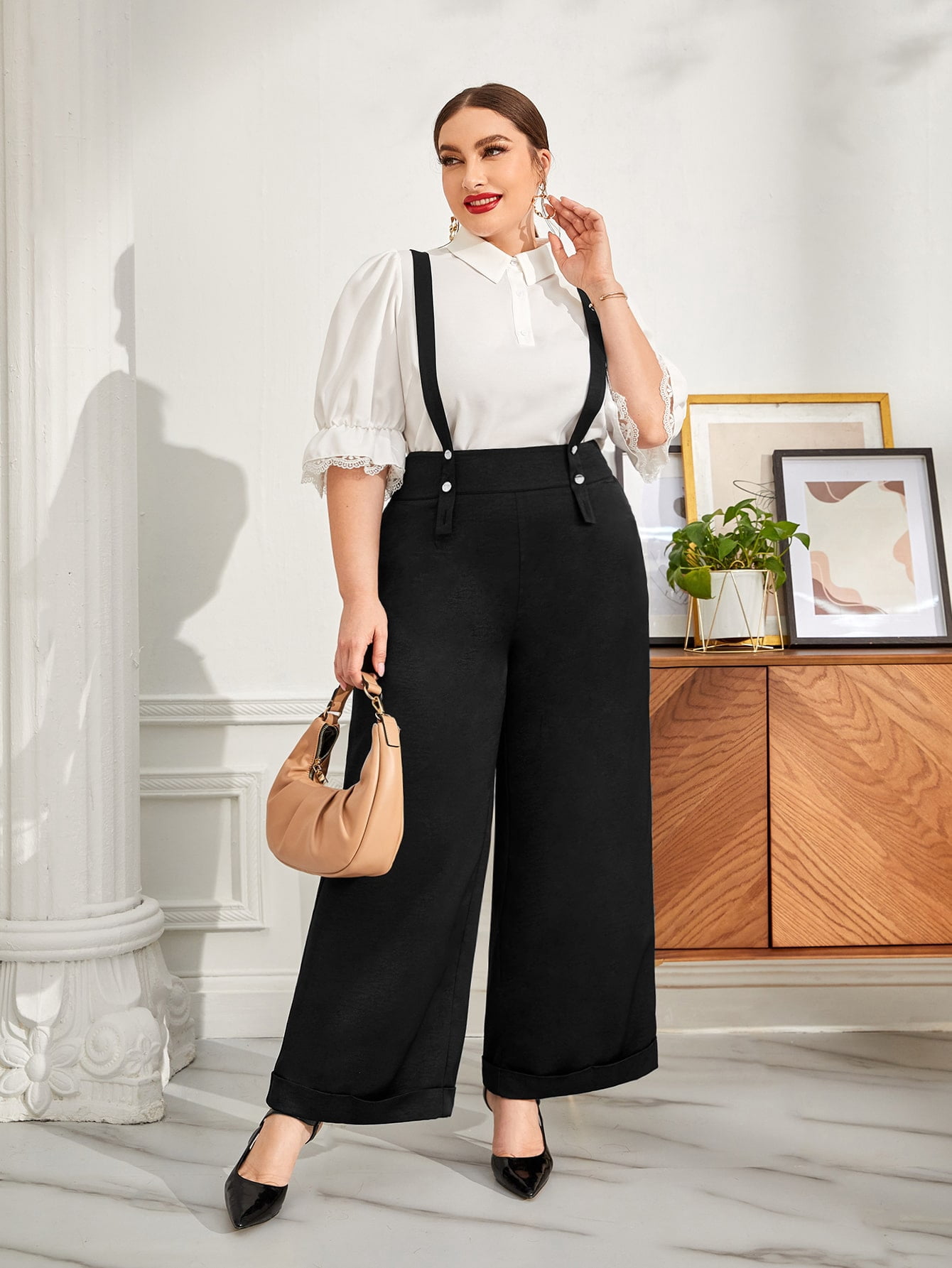 Suspender Wide Leg Pants 2022 4XL 