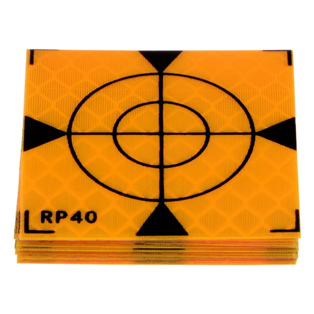 Unique Bargains 10 Packs Reflector Target Sheets 40mm Self Adhesive Reflective Tape Survey Target for Total Stations, Yellow