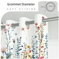 thumbnail image 4 of Aofoto Floral Curtains for Living Room 2 Panels Printed Pattern Curtain Grommet Spring Summer Watercolor Flowers/Leaves Window Drapes for Girls Bedroom, 52" W x 63" L, 4 of 6