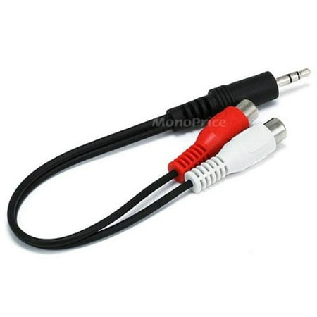 Monoprice 6inch 3 5mm Stereo 2 Rca Cable Black monoprice 6inch 3 5mm stereo 2 rca cable black