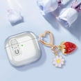thumbnail image 5 of (with Safety Lock) Clear Case Compatible with Airpods 4 Cases 2024 Women, Cute Soft TPU Transparent AirPods 4th Generation Case iPods 4 Earbuds Case Girl Strawberries Keychain for Airpod iPod 4th Gen, 5 of 14