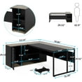 thumbnail image 4 of Tribesigns 71 inch Executive Desk, L Shaped Desk with Cabinet Storage, Executive Office Desk with Shelves, 4 of 10