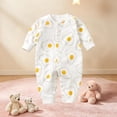 thumbnail image 5 of Bovxnpu Newborn Bodysuits Print Long Sleeve Crewneck Snap Romper Toddler Infant Outfits, 5 of 7