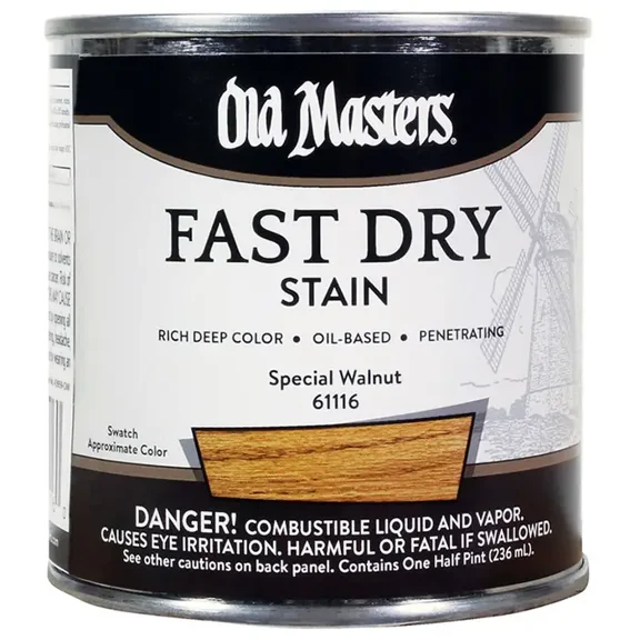 1/2 pt Old Masters 61116 Special Walnut Fast Dry Stain Interior Oil-Based Wood Stain