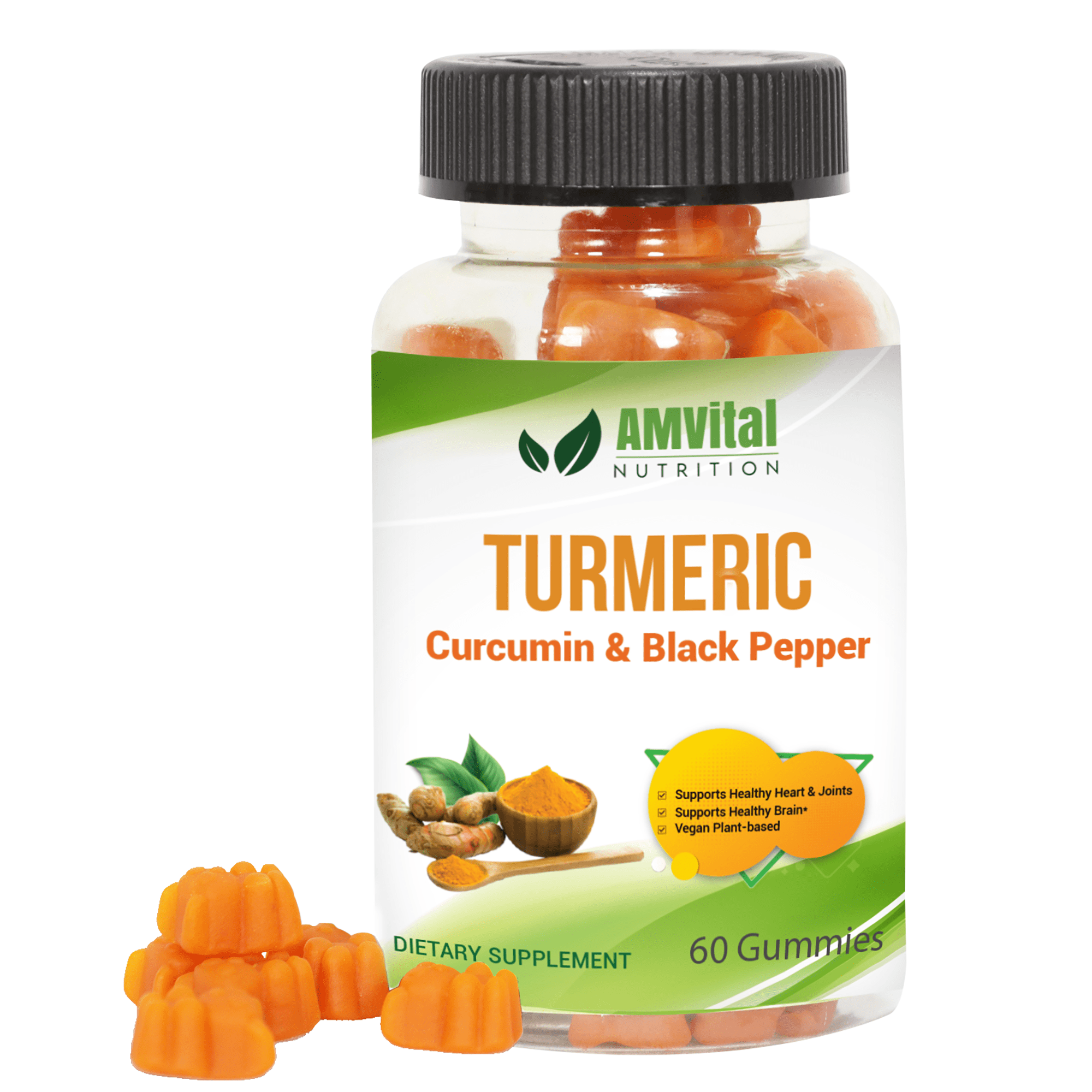 AMVital Turmeric Gummies Curcumin with Black Pepper Joint Support