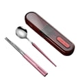 thumbnail image 1 of Travel Utensils Set Stainless Steel Spoon/Chopsticks/Fork with Holder Case Housewarming Gift, 1 of 4