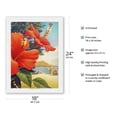 thumbnail image 2 of Hibiscus Beach Day - Waikiki Beach - Red Hibiscus - Vintage Hawaiian Travel Poster by Kerne Erickson - Japanese Unryu Rice Paper Art Print (Unframed) 18 x 24 in, 2 of 4