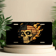 thumbnail image 6 of 1 Pcs 2D Flat License Plate Covers & Frames, Skull with American For Decorative Front, Waterproof For Decoration Aluminum License Plate Covers & Frames Cover For Men Women, 12" X 6", 6 of 7