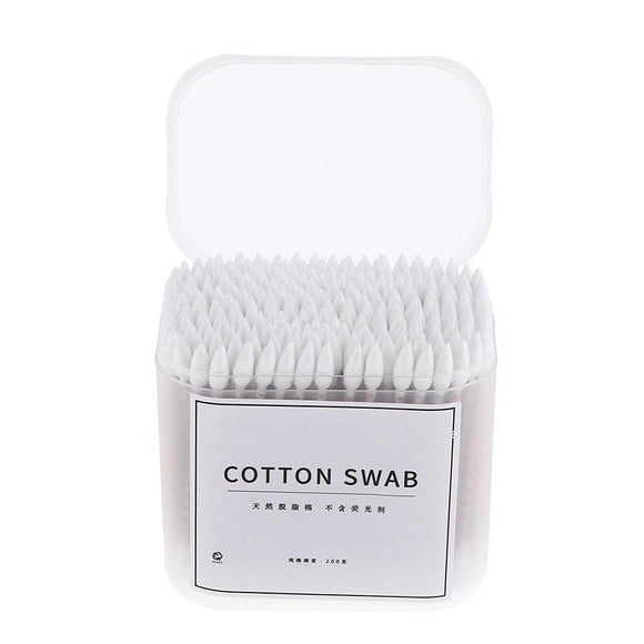 200 unids / caja hisopos de de cabezas, palos de limpieza estériles, brotes para limpiadores de oí, aplicadores de cosméticos de 77 x 6 mm