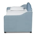 thumbnail image 3 of Baxton Studio Freda Transitional and Contemporary Light Blue Velvet Upholstered and Button Tufted Twin Size Daybed with Trundle, 3 of 11