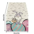 thumbnail image 3 of Dsscvnef Drapeau de Table de Pâques Lapin de Fête Œuf Petite Nappe en Lin Imprimée Décorations de Maison de Pâques compatible avec Chemins de Table Longs en Macramé, 3 of 4