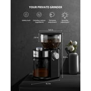 DICEK Electric Burr Coffee Grinder with 18 Settings Adjustable, Coffee Bean Grinder 2-14 Cups, New, Black
