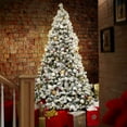 thumbnail image 2 of 7.5FT Pre-Lit Realistic Snow-Flocked Pine Artificial Holiday Christmas Tree with Sturdy Metal Stand, 2 of 7