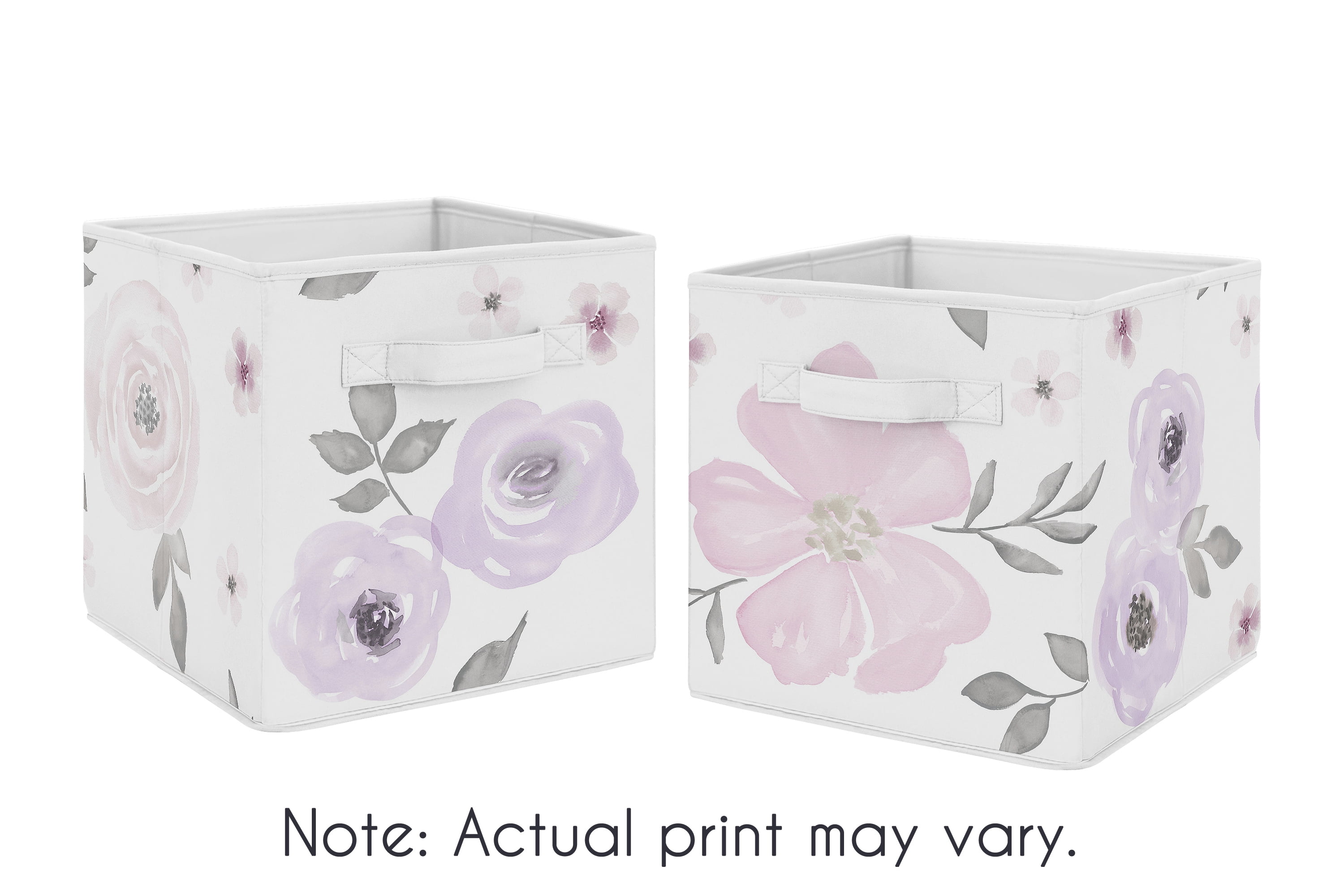 Lavender Purple, Pink, Grey and White Organizer Storage Bins for