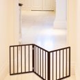 thumbnail image 3 of Expanding Portable Freestanding Wooden Pet Gate - Dark Brown, 3 of 5