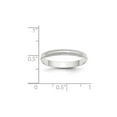 thumbnail image 2 of 10k White Gold Solid Polished Lightweight 3mm Ltw Milgrain Half Round Band Size 9.5 Ring Ring for Women and Men, 2 of 2