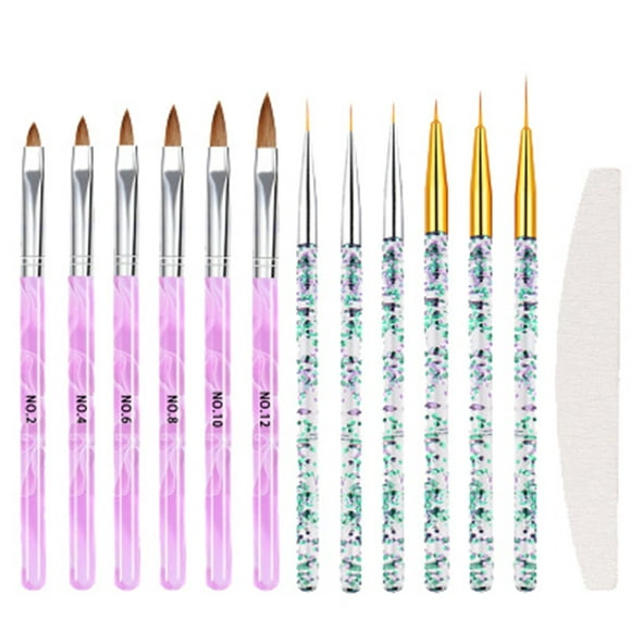 FcBaudy Nail Art Pens, Nail Polish Pens, Graffiti Dotting Pen Nail Art Brushes-Double-Ended Brush and Dotting Tool Kit-Elegant Nail Pen Set with Shiny Easy To Use Liner Tools nail file