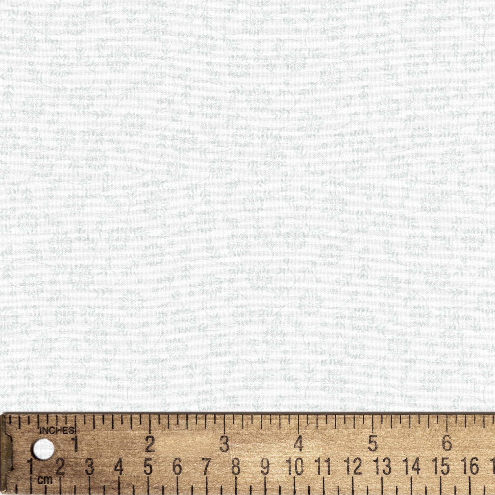 Waverly Inspirations 1 Yard 100% Cotton Ellen's Floral, White, 44" Wide for Quilting & Sewing
