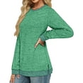 thumbnail image 3 of Fantaslook Sweatshirt for Women Long Sleeve Tunic Tops Color Block Crewneck Sweatshirts Side Split, 3 of 7