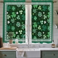 thumbnail image 2 of Green Kitchen Curtains, St. Patrick's Day Shamrock Spring Checkered Light Filtering Window Curtain Panels, 2Pcs Rod Pocket Window Treatments Set for Living Room Bathroom Bedroom 42x63 Inches, 2 of 9