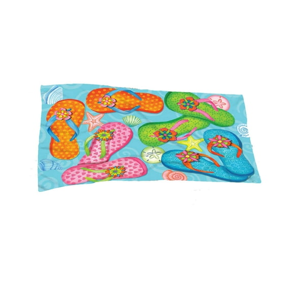 yilyih Serviette de Sable Serviette de Plage, Pantoufles de Plage d'Été Serviette de Plage Microfibre Velours Double Face Serviette de Plage Serviette de Natation Serviette de Plage Polyvalente