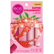 eos Super Strawberry Lip Balm Variety Pack, Made for Sensitive Skin, 0.14 oz, Pack of 4