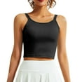 thumbnail image 2 of Bixock Tank Tops for Womens Sleeveless Blouse Solid Color Double Strap Crew Neck U Back Fixed Pad Breathable Top Beach Vacation Summer Clothes, 2 of 6