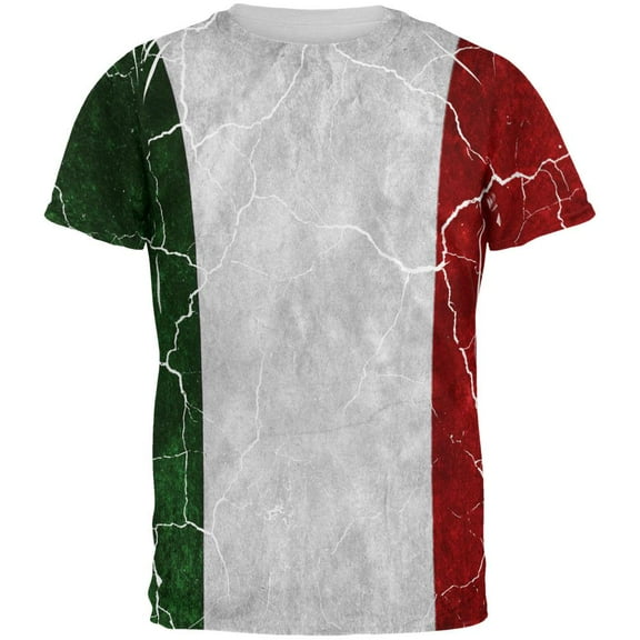 Distressed Italian Flag All Over Mens T Shirt Multi SM