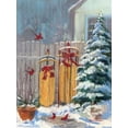 thumbnail image 2 of Rowan, Carol 19x24 Gold Ornate Wood Framed with Double Matting Museum Art Print Titled - December Sleds, 2 of 4