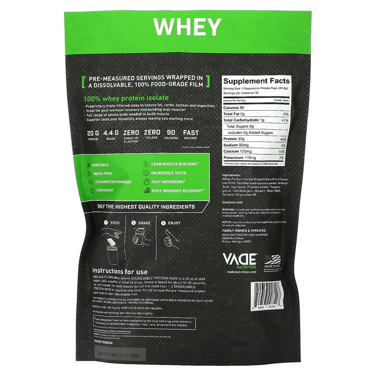 VADE Nutrition Dissolvable Protein Packs: Protein on the Go? 