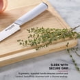 thumbnail image 5 of KitchenAid Classic 5.5-Inch Serrated Utility Knife with Sheath, High-Carbon Japanese Steel, White, 5 of 8