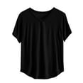 thumbnail image 5 of Outfmvch Workout Tshirts Womens Summer Tops Plain T Shirts Shirts for Women Ladies Tops and Blouses Crop Top Shirt Short Sleeve Shirts for Women Black XL, 5 of 5