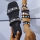 thumbnail image 1 of Sandalias planas con punta abierta y perlas para mujer, sandalias cómodas, informales, cómodas, para la playa Wmkox8yii  hj789, 1 of 8