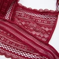 thumbnail image 4 of Women Sexy Low Back Bralette Ladies Invisible Lace Bra Mesh Ultra Thin Lingerie Bra Wine Red S-XL, 4 of 6