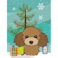 thumbnail image 1 of Arbre de Noël et Caniche Brun Chocolat Drapeau Jardin Taille, 1 of 1