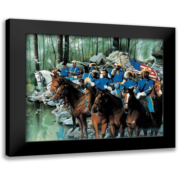 Unknown 14x12 Black Modern Framed Museum Art Print Titled - Cavalry