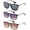 3 Pairs PackC Black Smoke, Matt Black Purple & Tortoise, variant on 3 Packs Vintage Plastic Frame Metal Temple Fashion Sunglasses for Men for Women
